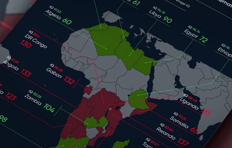 Countries with highest and lowest average IQ levels: Africa